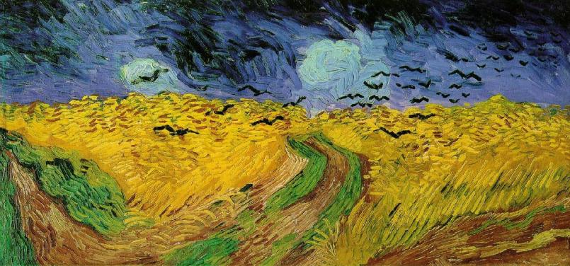 Vincent van Gogh Crows over a Wheatfield